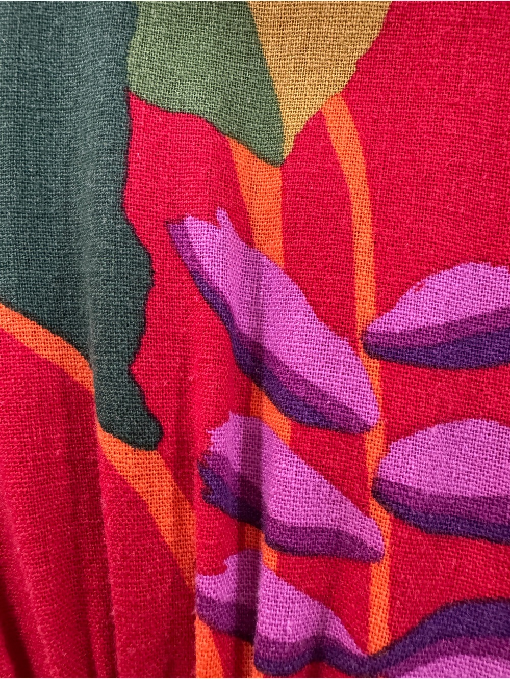 House of Harlow Tropical Floral Linen Blend Puff Sleeve Mini Dress Size 6 - Picture 11 of 12